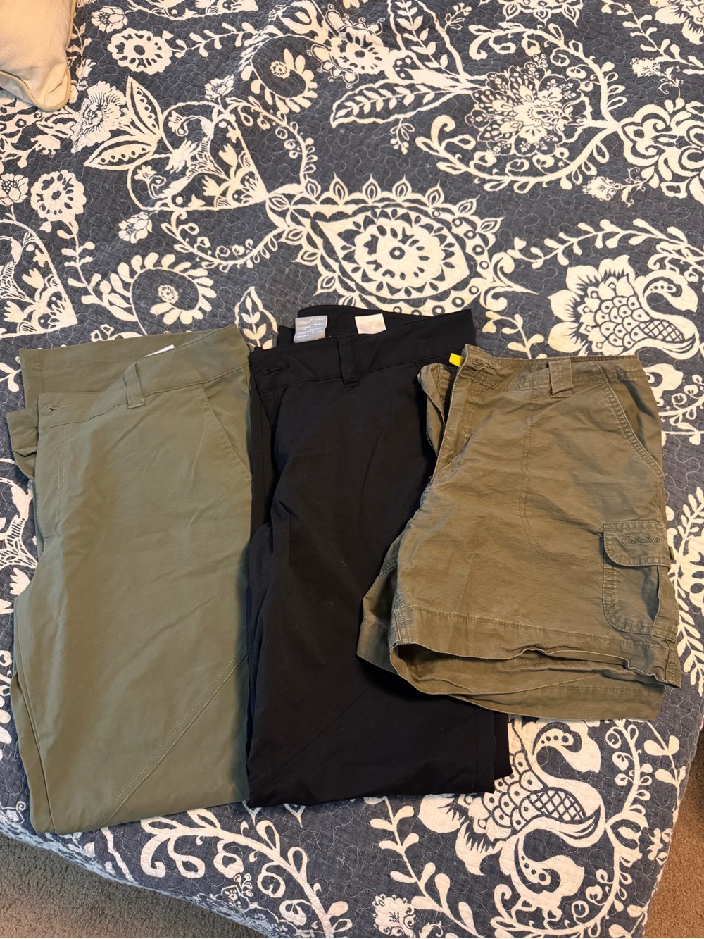 Size 14 hiking bundle-2 pairs of Columbia pants, 1 pair of Cabela’s shorts